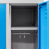 Szafka BHP ubraniowa Mega-M pracownicza 2-drzwiowa S-60 cm szara/niebieski front