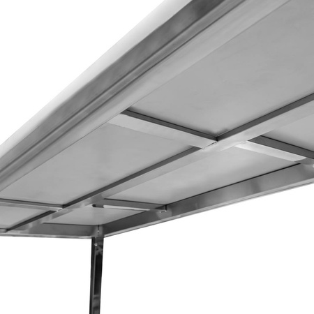 Stół gastronomiczny masarski z płytą polietylenową, półką i rantem Mega-M 150x70x85 cm stal nierdzewna