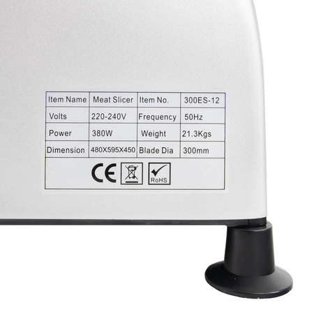 Krajalnica do wędlin sera Mega-M wymiar ostrza 30 cm moc 380 W