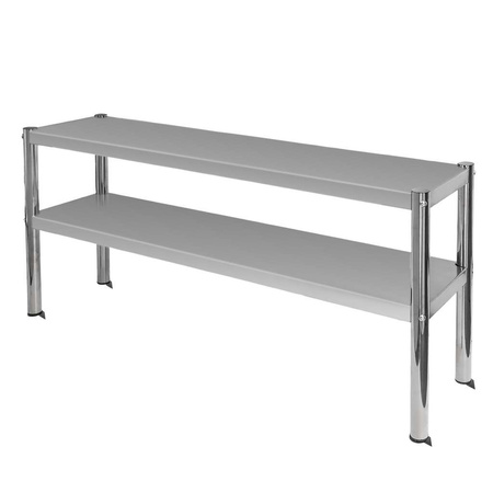 Nadstawka 2-półkowa na stół ze stali nierdzewnej Mega-M S-120 cm G-30 cm H-60 cm N