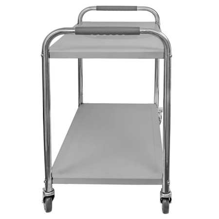 Wózek kelnerski ze stali nierdzewnej 2-półkowy Mega-M STANDARD S-90 cm G-50 cm H-90 cm N