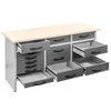 Stół warsztatowy z 15 szufladami Mega-M HANDYMAN S-160 cm G-60 cm H-85 cm grafit