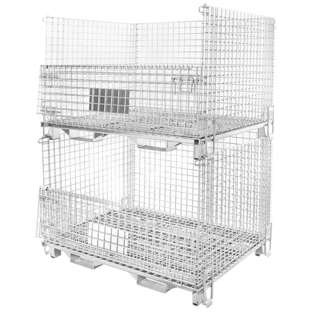 Pojemnik koszowy z uchwytami gitterbox składany 120x100x91 cm skrzyniopaleta siatkowa