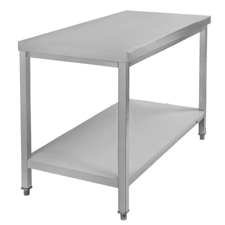 Stół gastronomiczny ze stali nierdzewnej centralny z półką Mega-M 100x70x85 cm