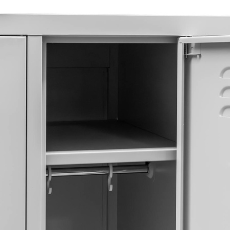 Szafka ubraniowa BHP Mega-M J-120 4 drzwiowa szara S-120 cm G-50 cm H-180 cm skręcana N