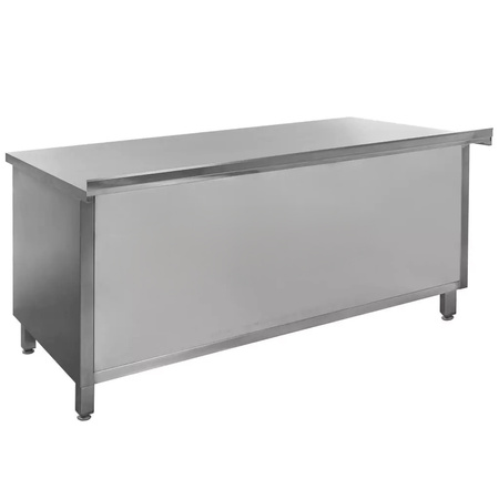 Stół gastronomiczny ze stali nierdzewnej spawany przyścienny z szafką Mega-M 180x60x85 cm