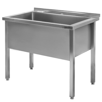 Basen ze stali nierdzewnej przyścienny spawany Mega-M S-120 cm G-60 cm H- 85 cm N