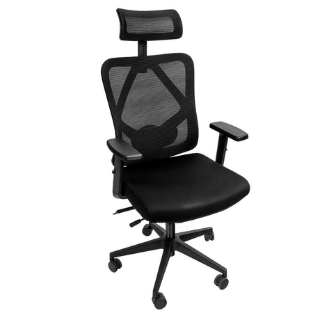 Fotel biurowy obrotowy FURVERO Eclipse BP/A3D/L3D/H2D/S czarny spełnia wymogi BHP