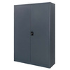 Szafa biurowa metalowa na dokumenty Mega-M pełne drzwi S-120 cm G-40 cm H-185 cm grafitowa