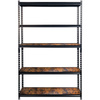 Regał magazynowy Mega-M Pro Loft H-180 cm L-120 cm G-45 cm 5 półek z MDF 6,2 mm okleina drewno (275kg) czarny N