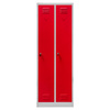 Szafka ubraniowa BHP Mega-M J-60 2 drzwiowa szara/ czerwony front  S-60 cm G-50 cm H-180 cm skręcana (wysyłka paletowa) N