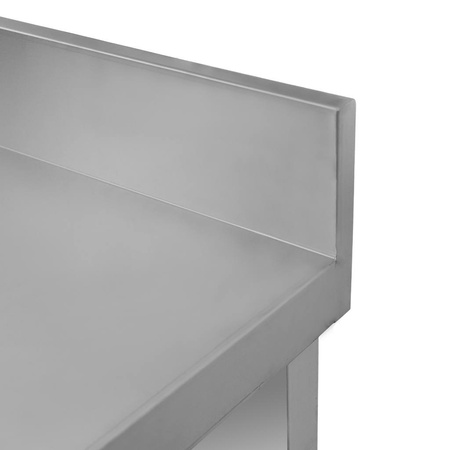 Stół ze stali nierdzewnej przyścienny z 3 szufladami i półką Mega-M S-150 cm G-60 cm H-85 cm N