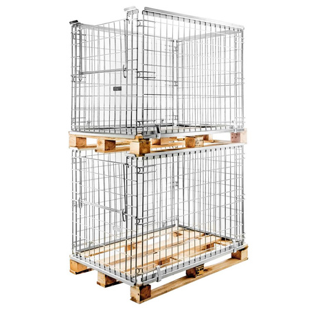 Gitterbox Kosz nadstawka na paletę Mega-M 80x120 cm z uchylna klapą na krótszym boku