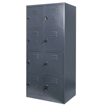 Szafka skrytkowa BHP Mega-M 8 skrytek 80x50x180 cm grafitowa