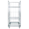 Rollkontener (rollcage, rollbox) wózek siatkowy transportowy Mega-M Universal trzy ściany dwie półki ocynkowany