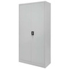 Szafa biurowa metalowa na dokumenty FURVERO W-101 S/S pełne drzwi S-90 cm G-40 cm H-185 cm szara