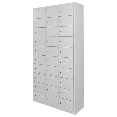 Szafka skrytkowa śniadaniowa BHP Mega-M 30 skrytek 87x30x180 cm szara