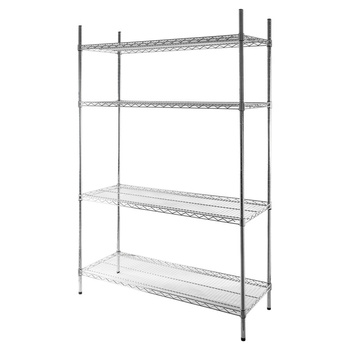 Regał druciany chromowany Mega-M 4-półkowy 180x45x180 N