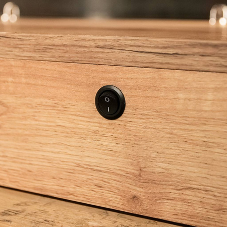 Witryna sklepowa na cukierki i ciastka oświetlenie LED Mega-M H-180 cm L-80 cm G-50 cm dąb kraft