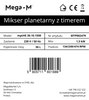 Mikser planetarny z timerem 30L Mega-M mptHE 30.10.1500