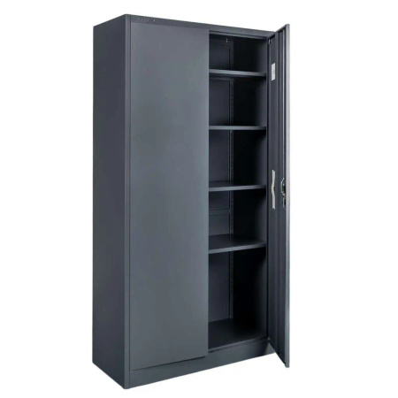 Szafa metalowa na dokumenty Mega-M J-185 grafitowa S-90 cm G-40 cm H-185 cm skręcana N
