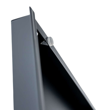 Szafa biurowa metalowa na dokumenty Mega-M pełne drzwi S-100 cm G-40 cm H-185 cm grafitowa