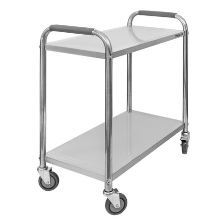 Wózek kelnerski ze stali nierdzewnej 2-półkowy Mega-M STANDARD S-85 cm G-45 cm H-90 cm N
