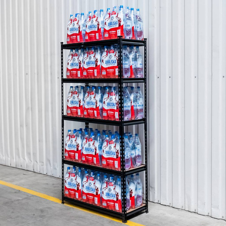 Regał magazynowy Mega-M PRO LOFT  H-180 cm L-90cm G-40 cm 5 półek z MDF 6.2 mm 275 kg czarny