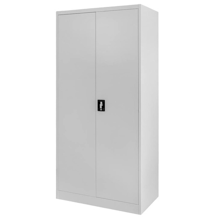 Szafa biurowa metalowa na dokumenty ze skarbczykiem Mega-M pełne drzwi S-90 cm G-40 cm H-185 cm szara