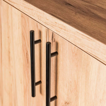 Szafka biurowa na segregatory Mega-M L-80 cm G-35 cm H-85cm dąb kraft/czarny