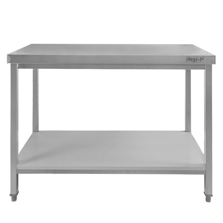 Stół ze stali nierdzewnej centralny z półką Mega-M S-100 cm G-60 cm H-85 cm N
