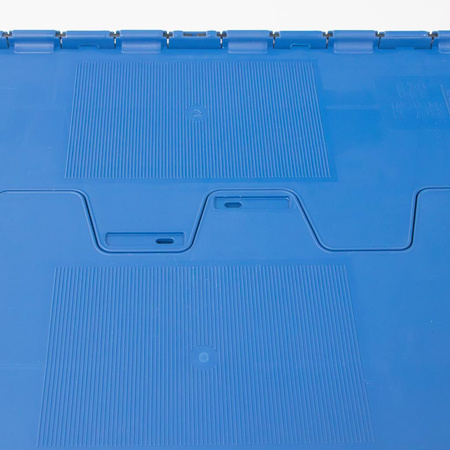 Pojemnik kurierski transportowy gniazdowy Mega-M zamykany 40x30x30,6 cm plastikowy niebieski