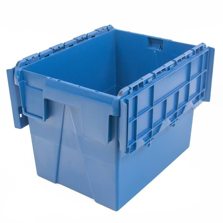 Pojemnik kurierski transportowy gniazdowy Mega-M zamykany 40x30x30,6 cm plastikowy niebieski