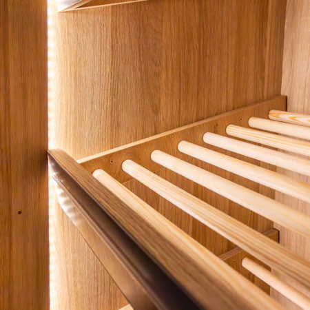 Regał na pieczywo otwarty Mega-M H-205 cm L-100 cm G-58 cm dąb amerykański