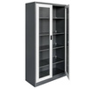 Szafa biurowa metalowa Mega-M WENUS W-07 na dokumenty przeszklone drzwi grafitowa / szary front S- 90 cm G- 40 cm H-185 cm skręcana N