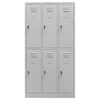 Szafka ubraniowa skrytkowa BHP Mega-M J-90/6 6 drzwiowa szara S-90 cm G-50 cm H-180 cm skręcana N