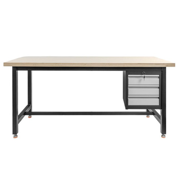 Stół warsztatowy z szafką narzędziową z 3 szufladami Mega-M S-180 cm grafitowy szary front