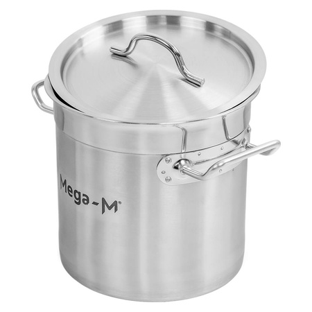 Garnek ze stali nierdzewnej AISI 443 wysoki z pokrywą Mega-M PRO 6L 20x20 cm