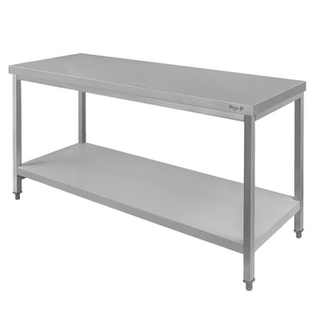 Stół gastronomiczny ze stali nierdzewnej centralny z półką Mega-M 140x70x85 cm