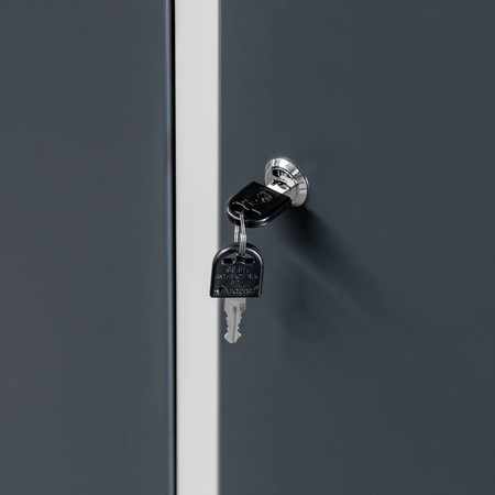 Szafka BHP ubraniowa Mega-M pracownicza 2-drzwiowa S-80 cm szara/grafitowy front WYSYŁKA PALETOWA