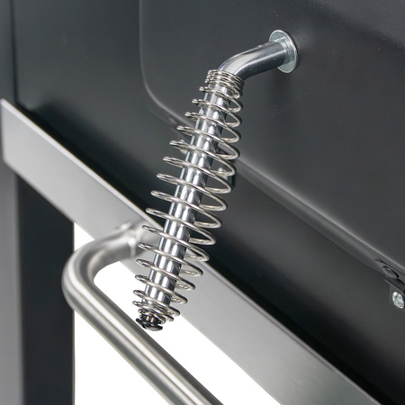 Grill ogrodowy węglowy z pokrywą Mega-M 1x stolik boczny 56x42 cm czarny