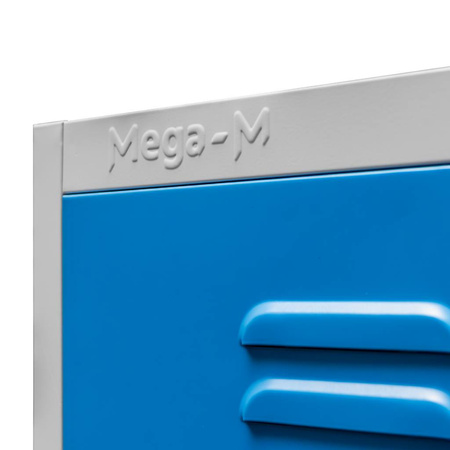 Szafka BHP ubraniowa Mega-M pracownicza 2-drzwiowa S-80 cm szara/niebieski front WYSYŁKA PALETOWA