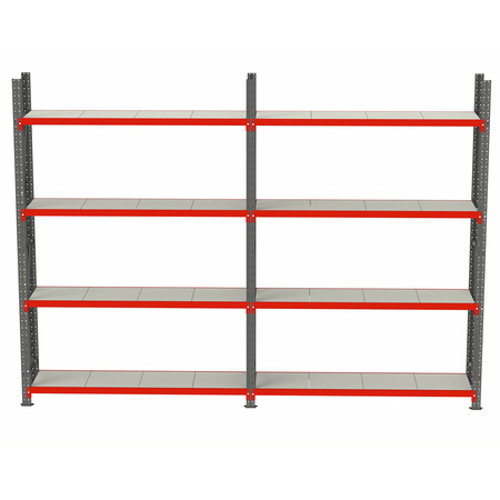 Regał magazynowy 8-półkowy Mega-M FORTIS H-240 cm L-425.5 cm G-60 cm