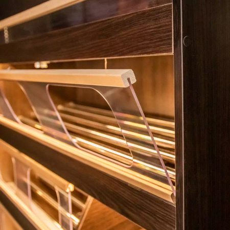 Regał na pieczywo H-180 cm L-125 cm G-60 cm plexi oświetlenie LED venge magia