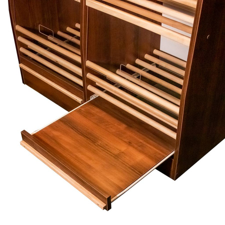 Regał na pieczywo H-200 cm L-100 cm G-50 cm plexi oświetlenie LED orzech ecco