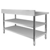 Stół ze stali nierdzewnej przyścienny z 2-ma półkami Mega-M X STANDARD S-150cm G-70 cm H-85 cm N