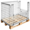 Gitterbox nadstawka paletowa z obramowaniem S-120 cm G-80 cm H-90 cm oczko 6x10 cm otwierany obustronnie ocynk N