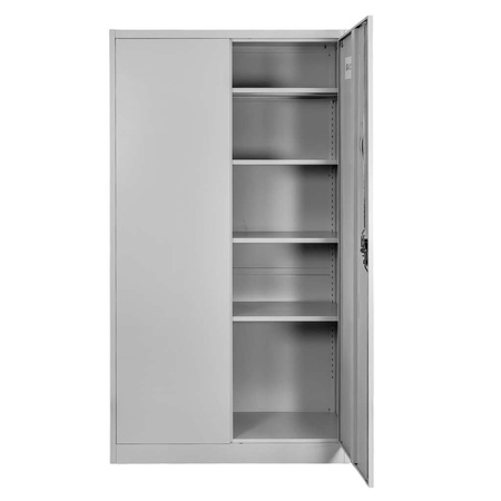 Szafa metalowa na dokumenty Mega-M J-100 szara S-100 cm G-40 cm H-185 cm skręcana N