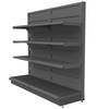 Regał sklepowy przyścienny Mega-M Basic H-225 cm L-203 cm G-50/3x40 cm (GC-58 cm) antracyt N