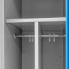 Szafka BHP ubraniowa Mega-M pracownicza 2-drzwiowa z przegrodami S-80 cm szara/niebieski front